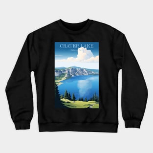 Crater Lake National Park Travel Poster Crewneck Sweatshirt